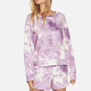 WILDFOX Purple Tie Dye Star Long Sleeves Pullover Sweater